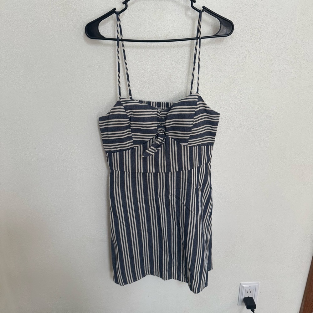 Speechless Navy and White Striped Mini Dress